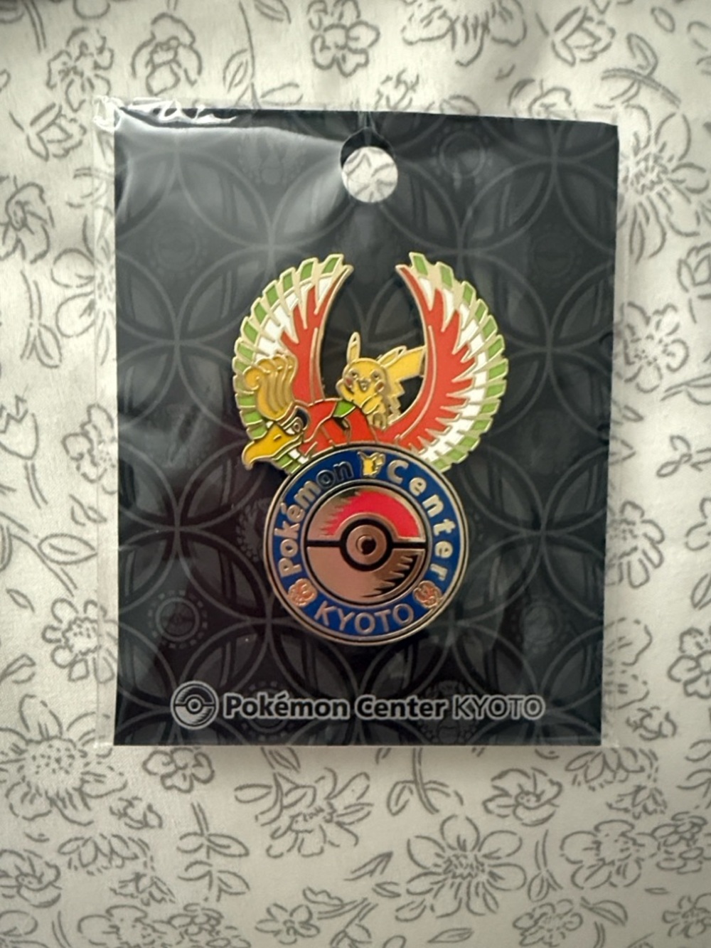 Pokemon Center Kyoto Ho-Oh and Pikachu Enamel Pin - Red, Green, Yellow, Blue